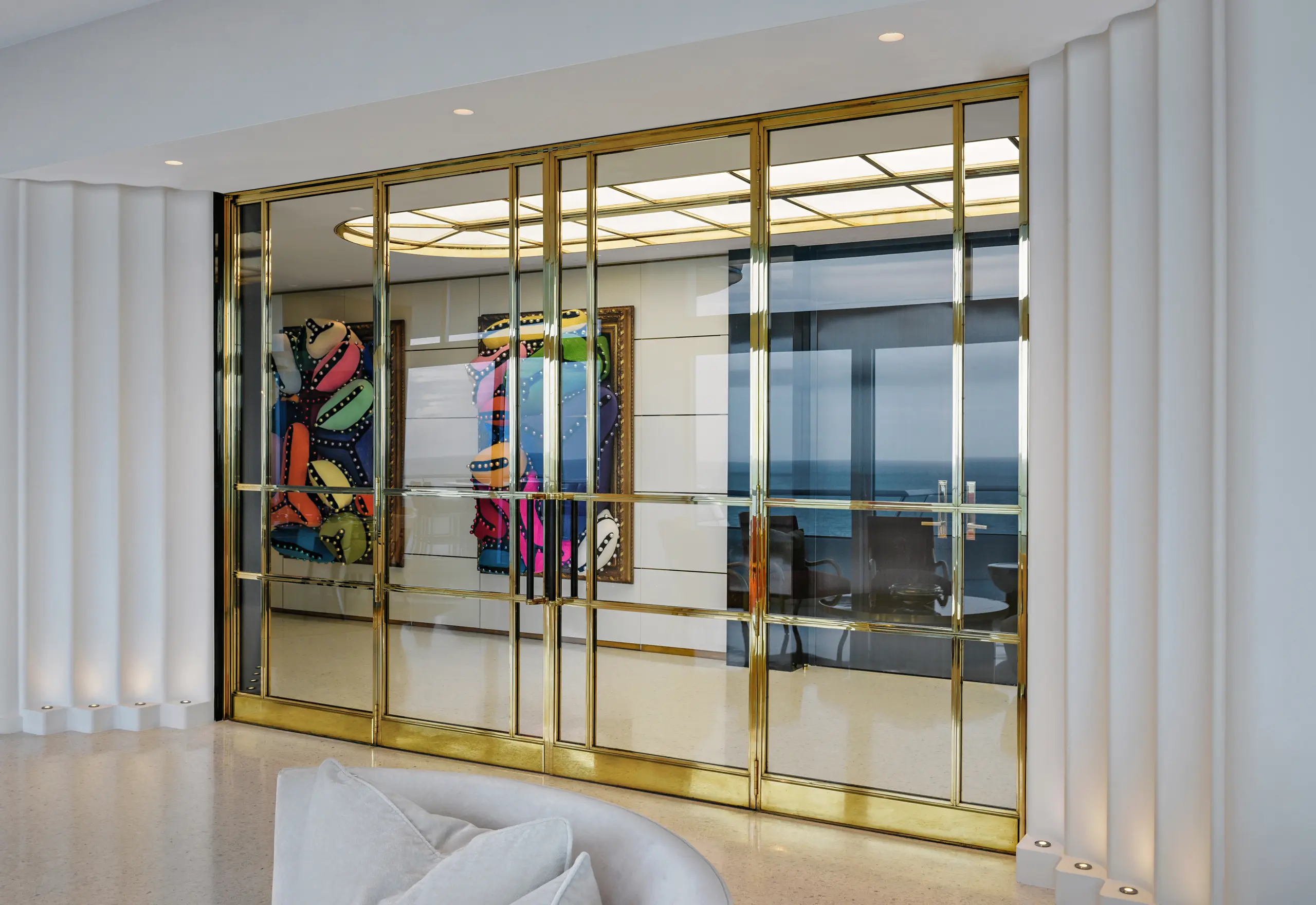 Faena-house-miami-entry-doors art deco apartment miami interior design by Wetzels Brown